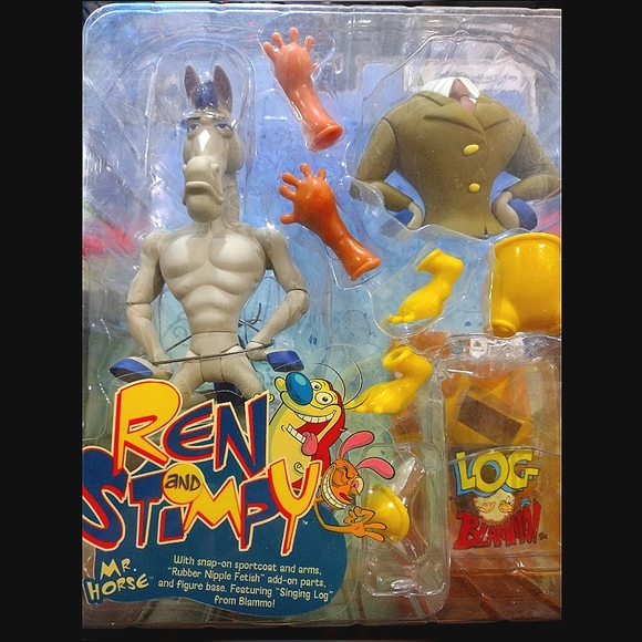 New Unopened- Mr Horse & his rubber nipples - Ren & Stimpy Featuring Singing Log - Picture 1 of 3